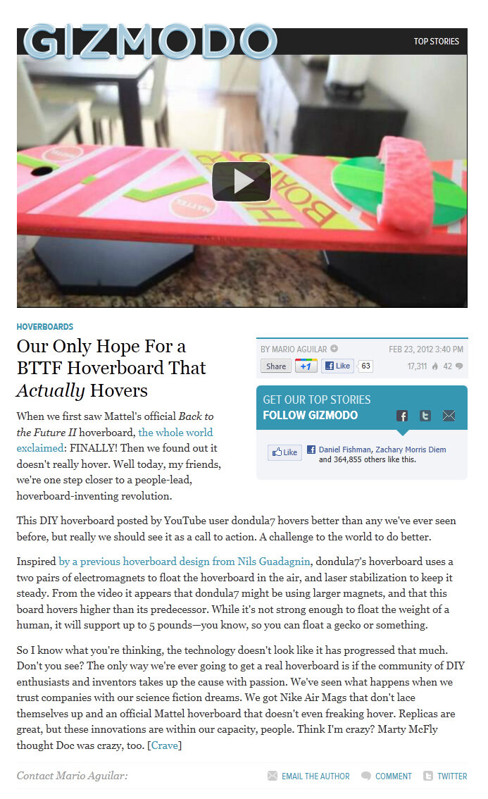 Gizmodo feature